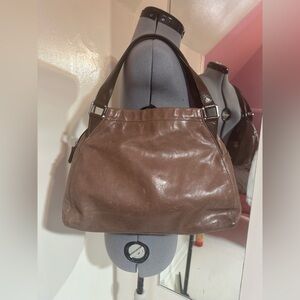 The Trend Everyday Brown Leather Shoulder Tote